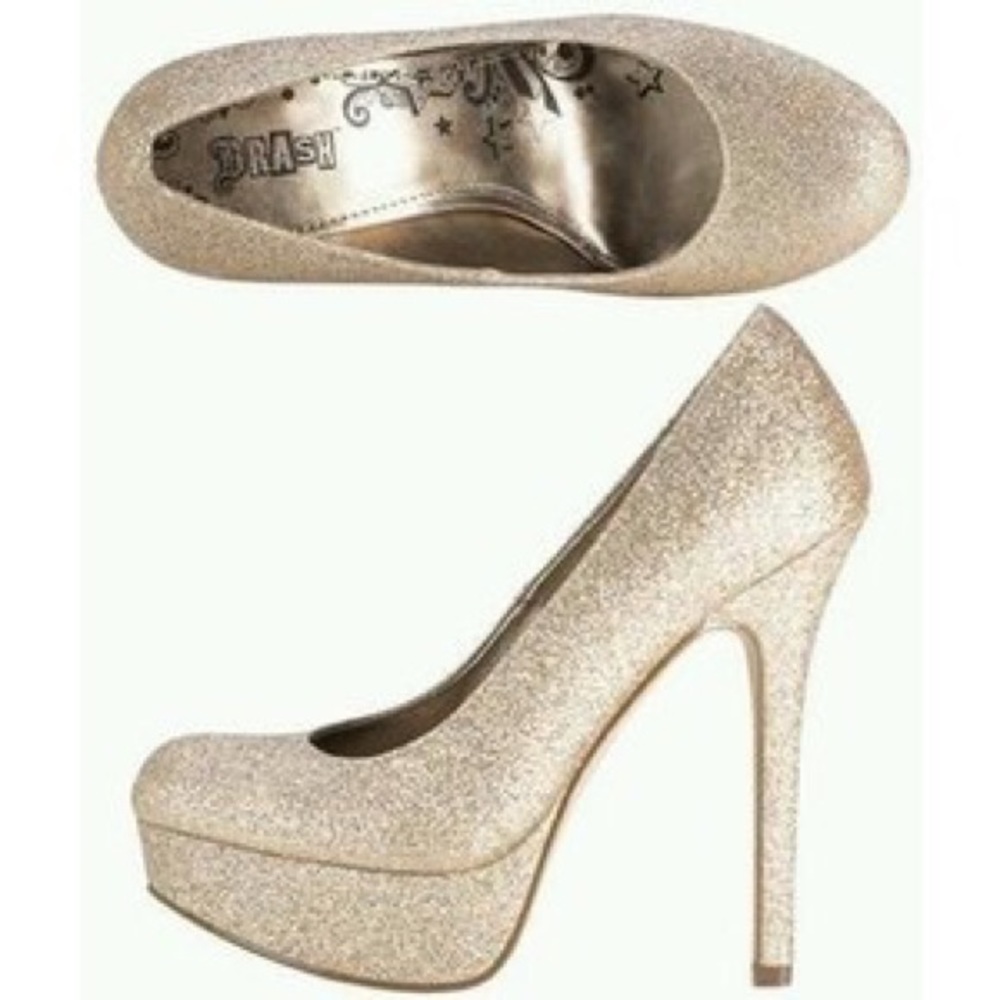 Gold Glitter Heels